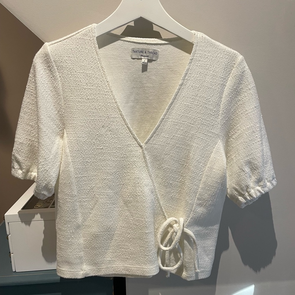 Madewell Crinkle Cropped Top | size S